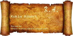 Kukla Albert névjegykártya